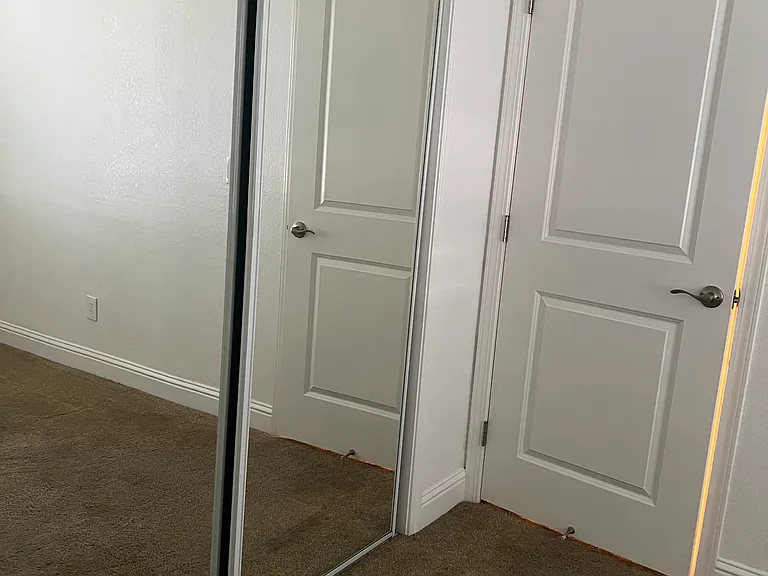 Master bedroom mirror closet