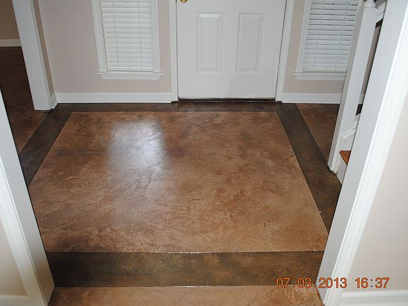 stained concrete foyer