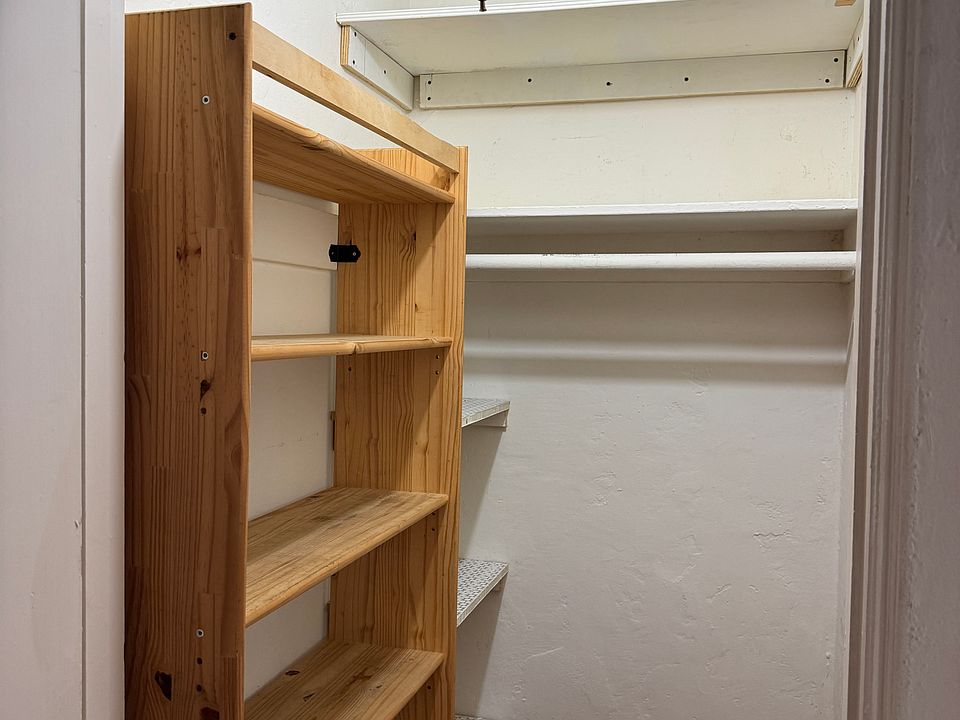Walk in storage closet in living room