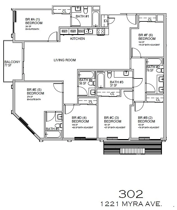 Floor plan GrandSuite 6 Bedroom