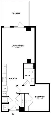 Floor plan 1 Bed/1 Bath-A4