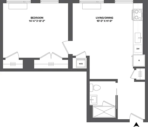 Floor plan 1 Bed/1 Bath-1A-2.1