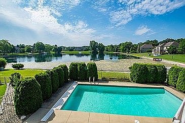 Deck view of pool & lake