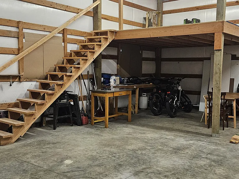 Loft area in heated shop