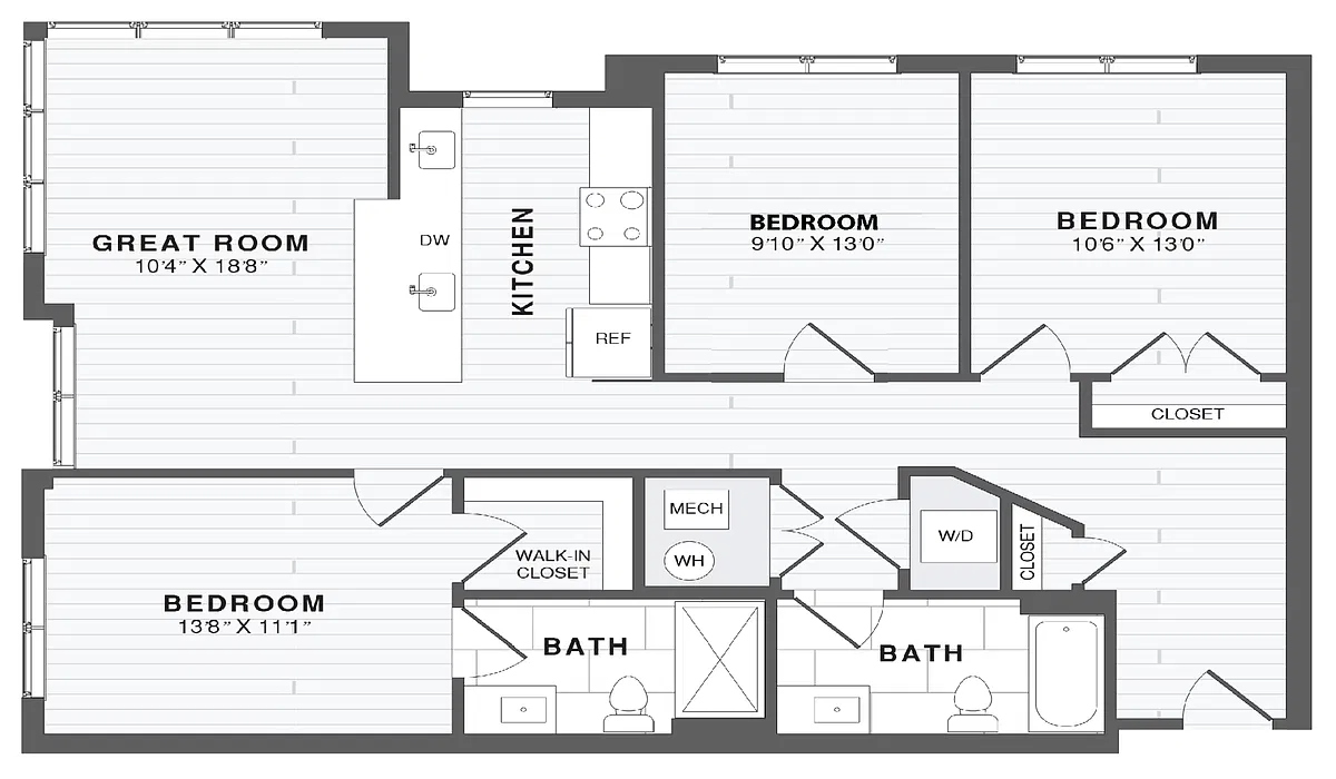 Floor plan 3 Bed/2 Bath-C2