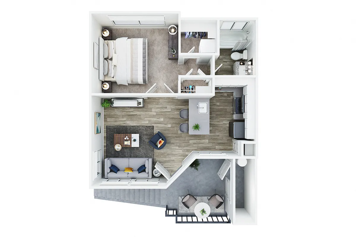 Floor plan 1 Bedroom - Plan A