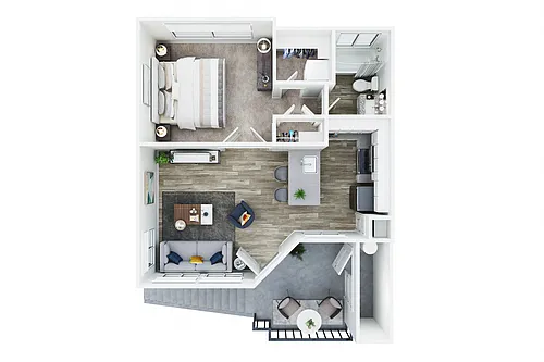 Floor plan 1 Bedroom - Plan A