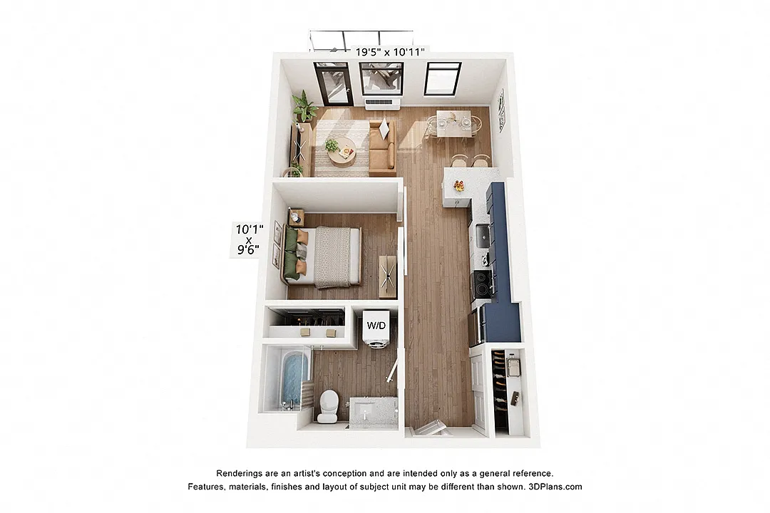Floor plan U2a Urban 1x1 MFTE