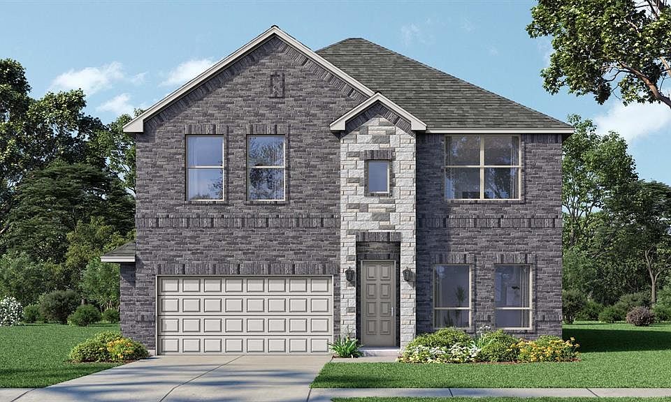 Front Elevation - D.R. Horton''s The WillowFloorplan Elevation B - All Home and community information, including pricing, included features, terms, availability and amenities, are subject to change at any time without notice or obligation. All Drawings, pictures, photographs, video, square footages, floor plans, elevations, features, colors and sizes are approximate for illustration purposes only and will vary from the homes as built.