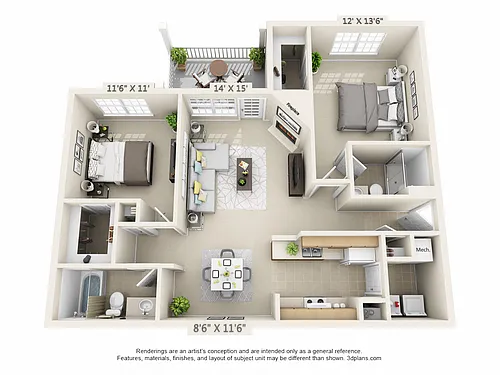 Floor plan Gainsway (3rd FloorBalcony/Fireplace)