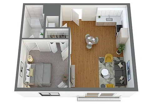 Floor plan A6 1 Bed/1 Bath