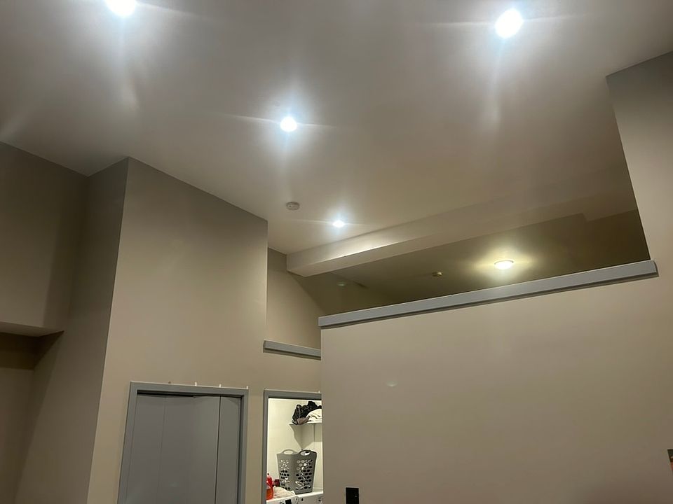 High ceilings - looking towards the bath and bedroom