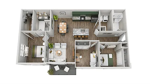 Floor plan 3 Bed 2 Bath D