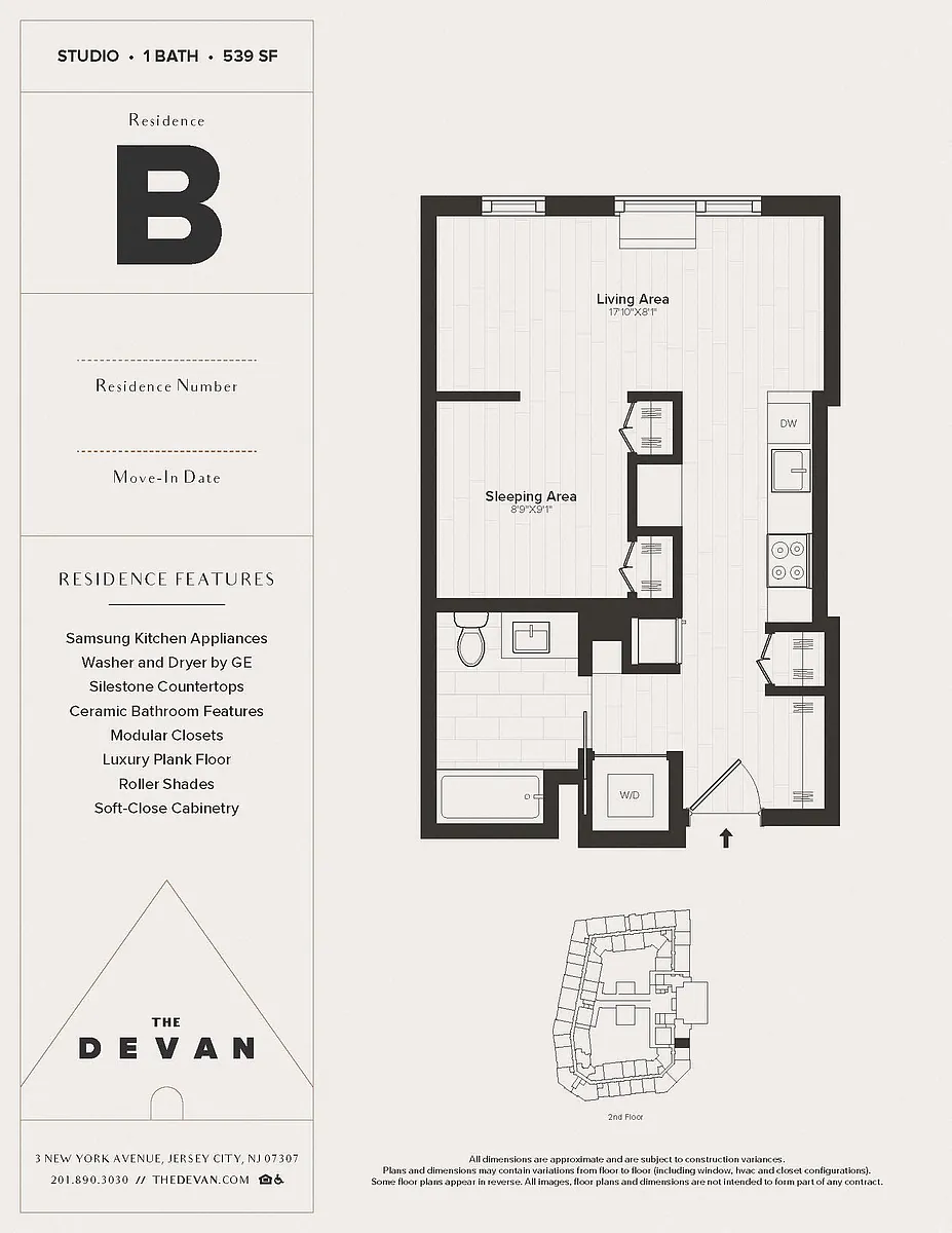 Floor plan Studio B
