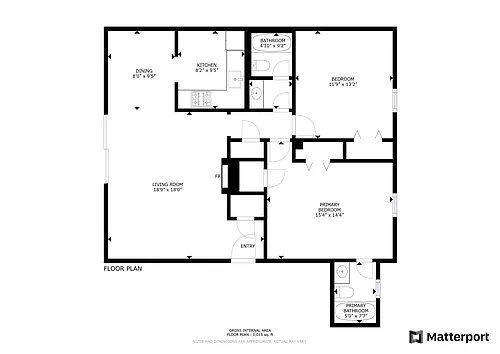 Floor plan 2 Bedroom, 2 Bath