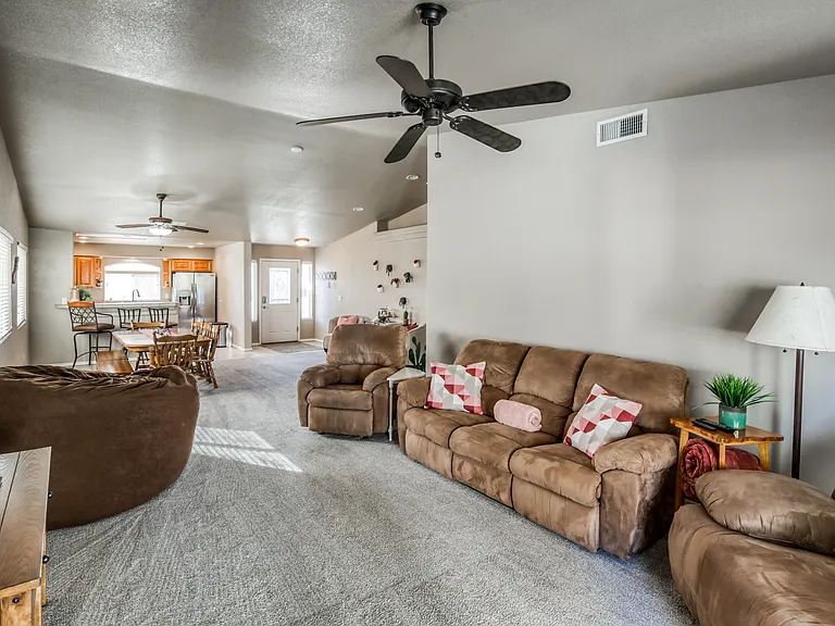 Living Room - Recliner, Couch with 2 reclining seats, Love Seat & Love Sac