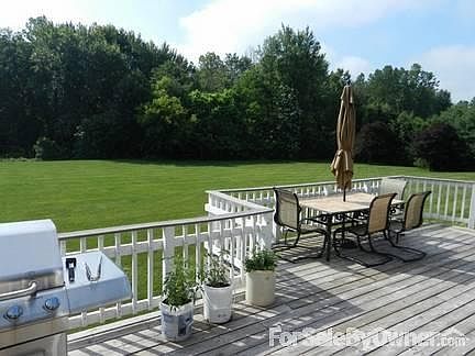 Looking over deck to back yard