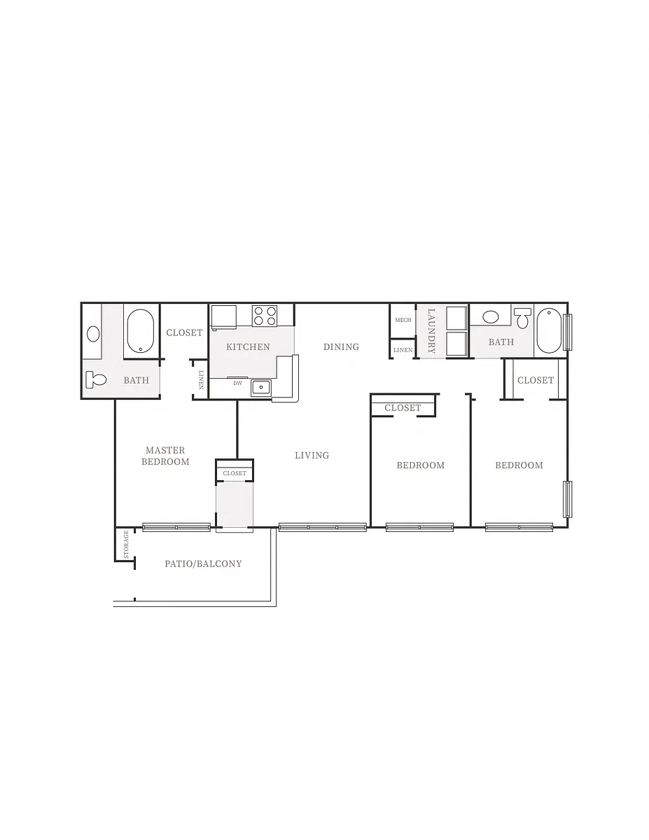 Floor plan *Upgraded* 3 Bedroom 2 Bath