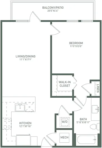 Floor plan 1X1