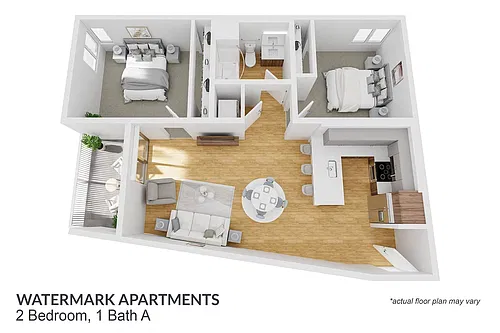 Floor plan 2 Bedroom, 1 Bath