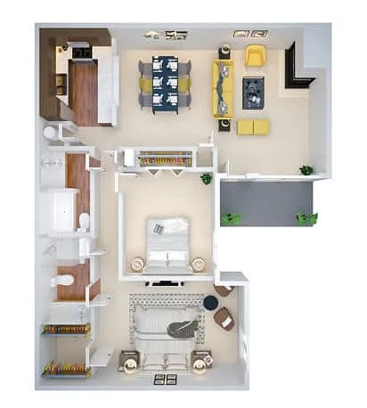 Floor plan 2 BED, 2 BATH (rbb2)