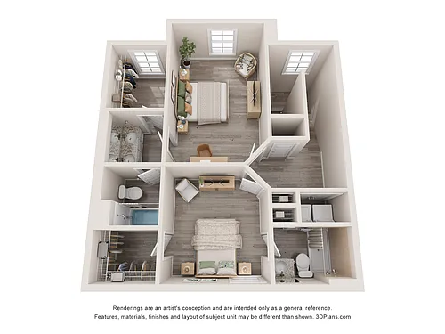 Floor plan 2BR 2BA Garage