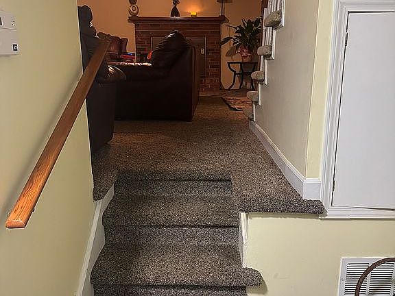 Foyer steps into living room