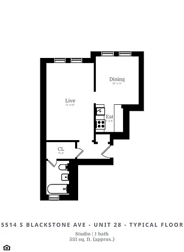 Floor plan Studio (A4)