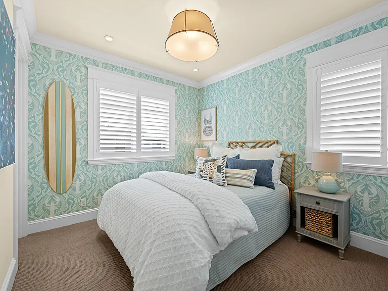 2nd Bedroom with Bathroom, large closet with built-ins and shutters
