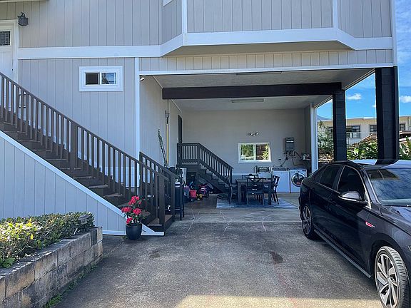 Carport with dining table