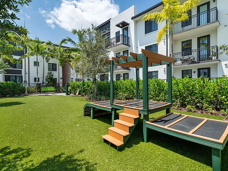 Your pet park haswaste and water stations installed within and has everything your pup needs to get their zoomies out