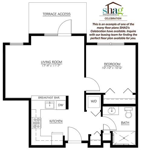 Floor plan 1 Bedroom 1 Bath