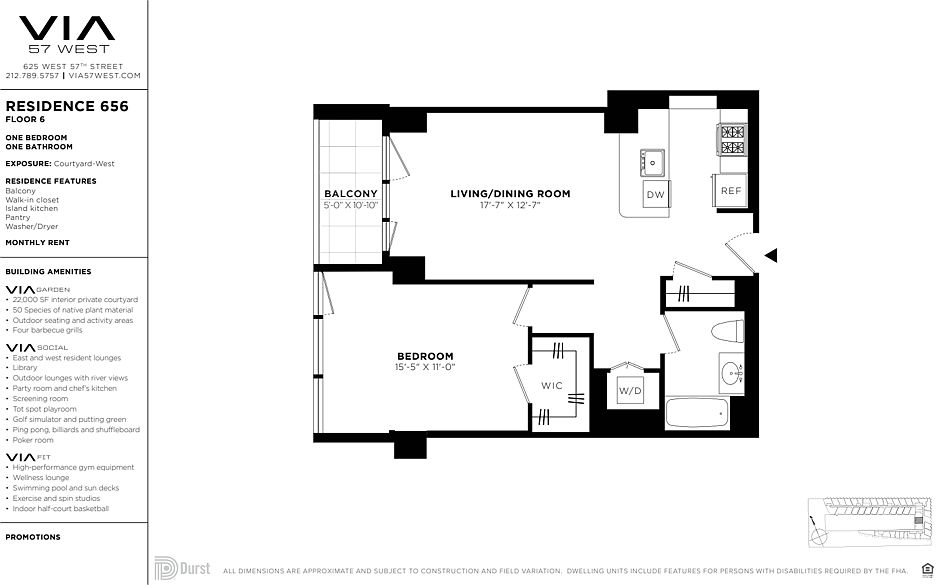 1st image of 625 W 57th St APT 656
