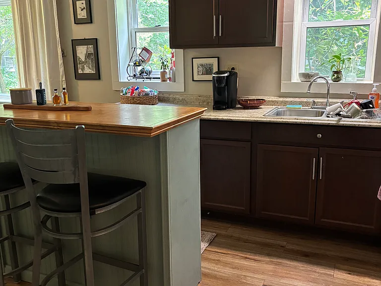 island with storage and seating