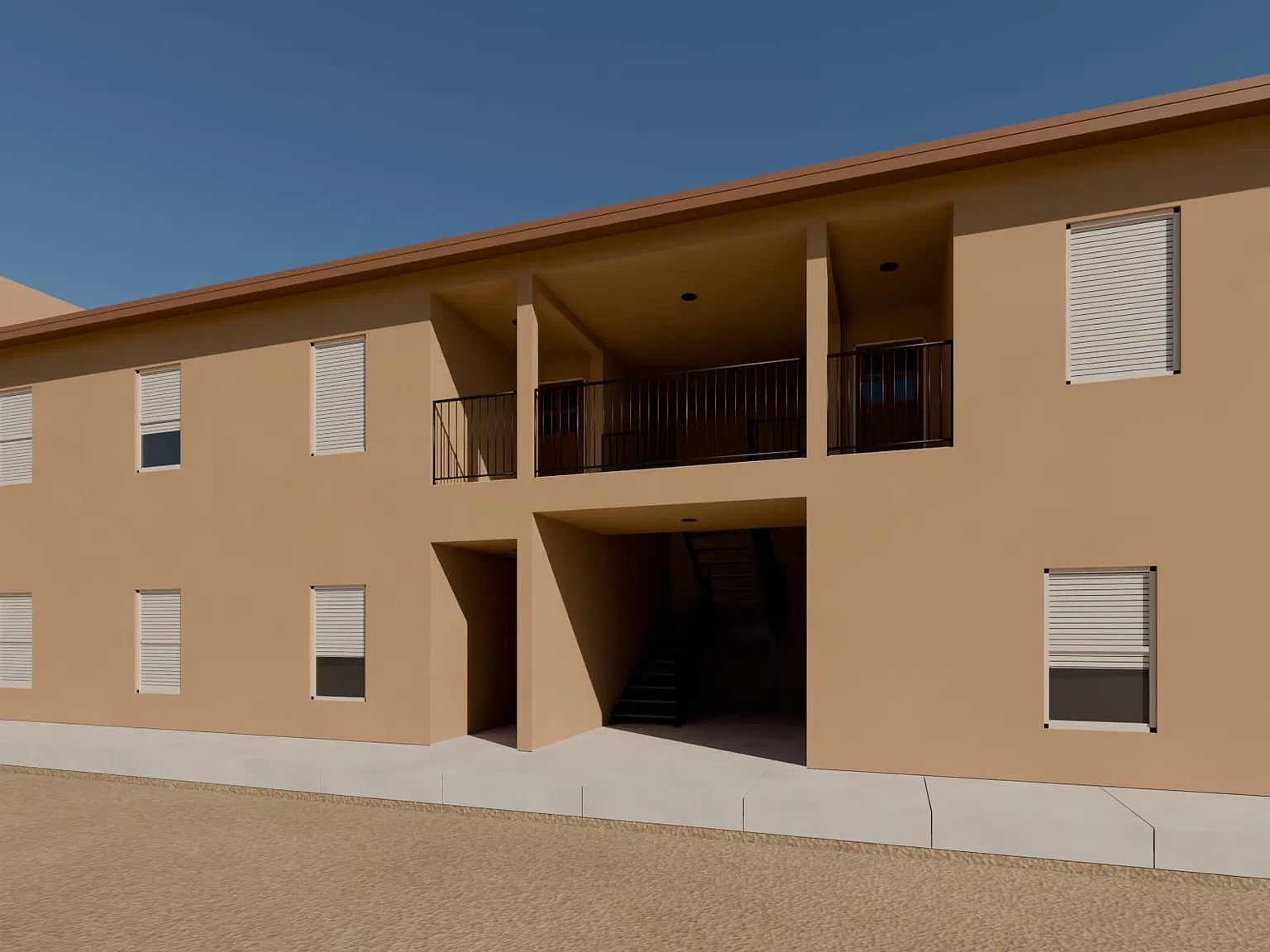 Rendering of side walkway