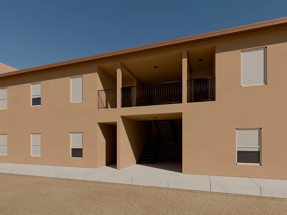 Rendering of side walkway