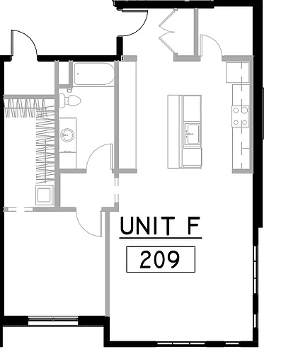 Floor plan 1 Bedroom 2nd Floor