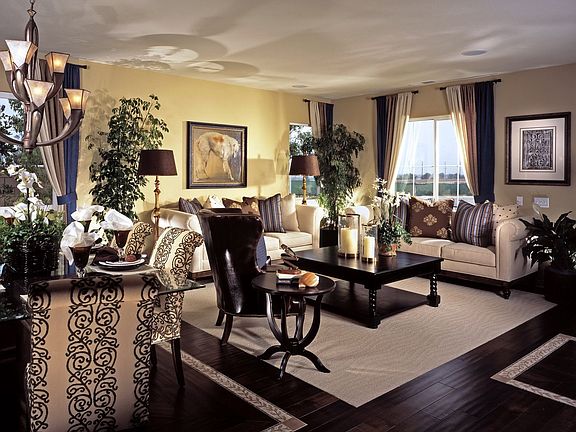 living room of model home
