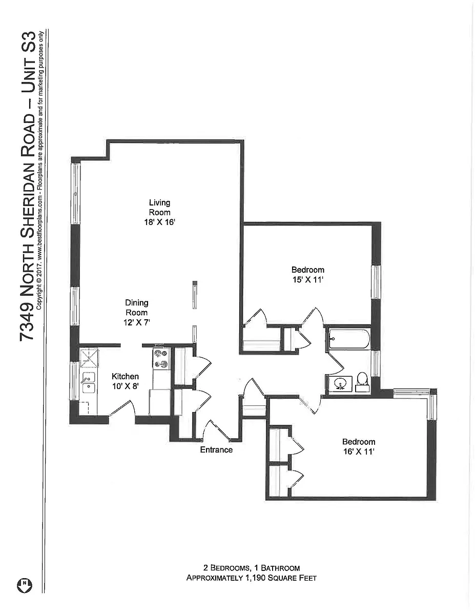 Floor plan Two Bedroom
