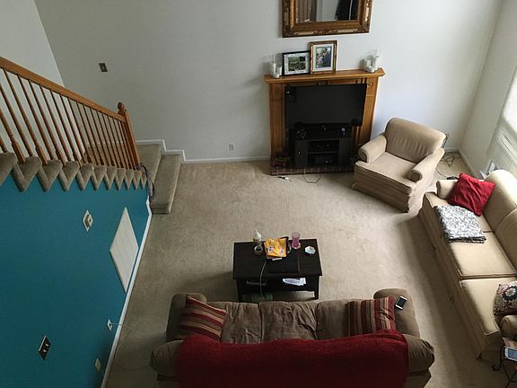 Living room with vaulted ceiling
