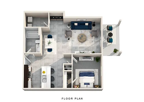 Floor plan One BD Apartment