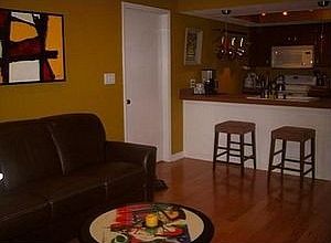Hardwood throughout, minus the master BR