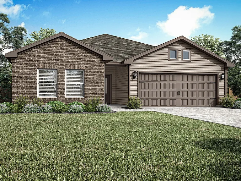 The Dutton has a brick and siding exterior.