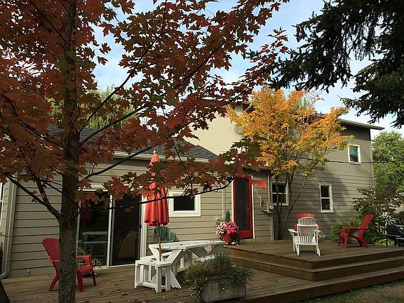 Rear of home with large deck