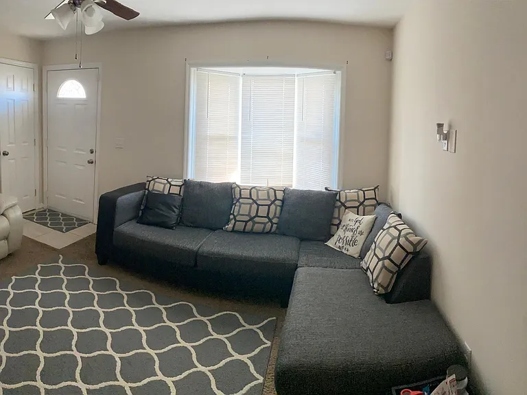 Living room with bay window