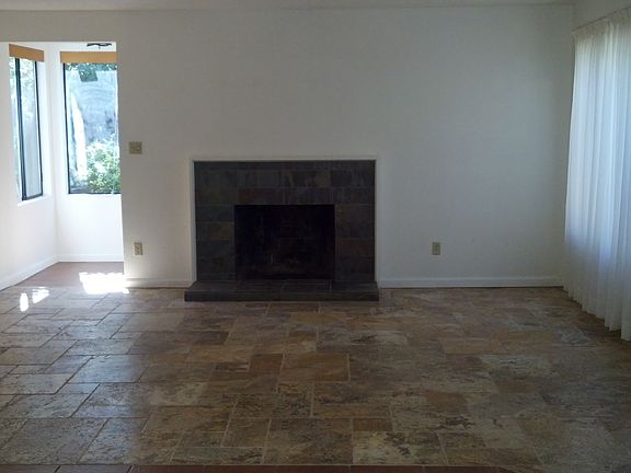 Slate-tiled fireplace
