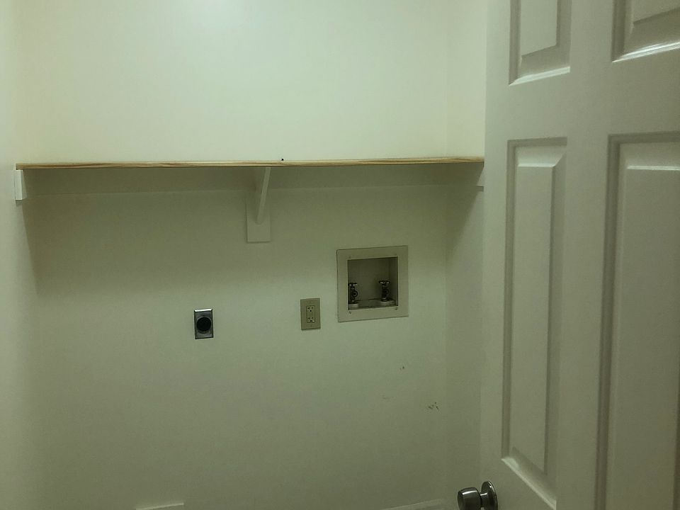 laundry room, new lighting and shelving