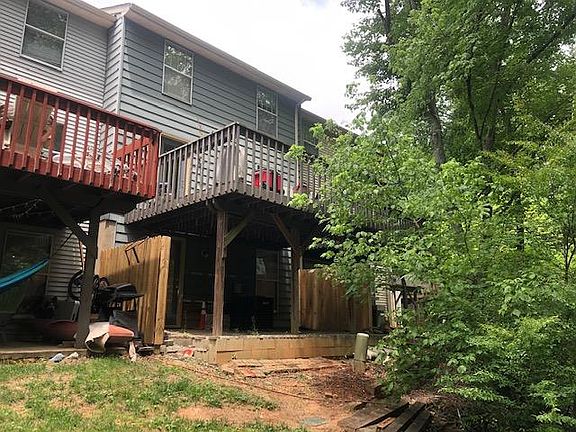 Back view of deck & patio underneath