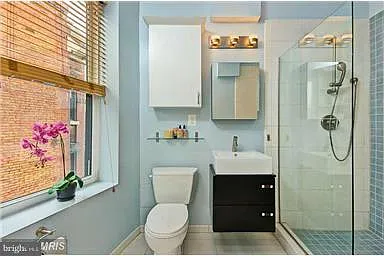 Tankless water heater in the master bathroom.