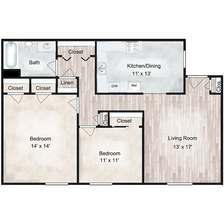 Floor plan Heritage 2 Bedroom